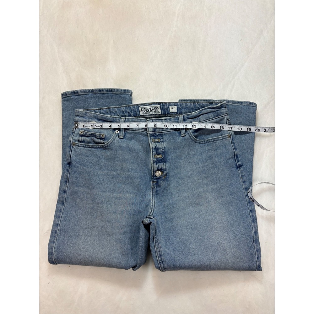 Lucky Brand Bridgette Cropped Flare Jeans Button Fly Light Wash Denim‎ 14/32 - Picture 4 of 8